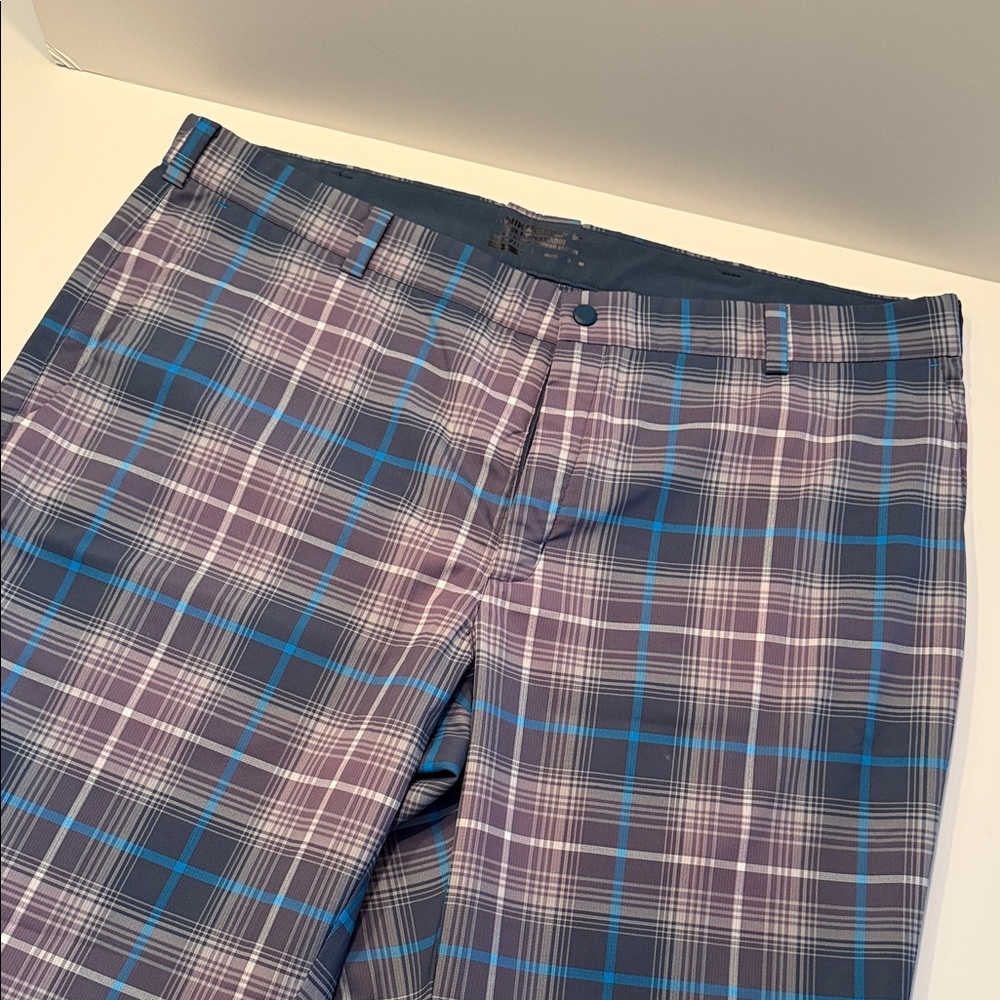 Nike Golf Plaid Blue and Gray Pants